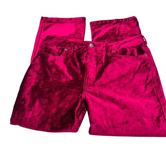 Free People Crushed Velvet Cropped Flared Pants, Magenta, 31 - Picture 10 of 13